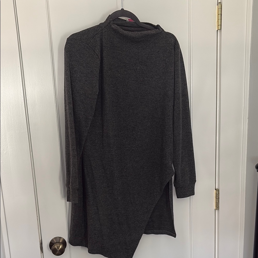Vince Camuto Gray Long Sleeve Asymmetrical Sweater Dress